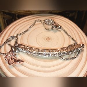 Brilliance by Kohl's CrystalSilver and rose gold plated bracelet w/ toggle